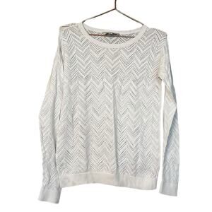 Ann Taylor LOFT Pointelle Chevron Sweater - Size Small